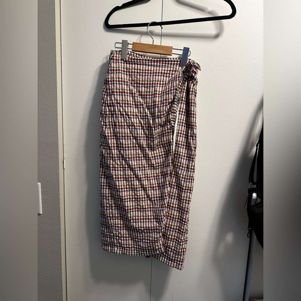 Multicolored Madewell wrap skirt